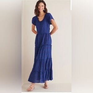 Bohemian Chic Midi Blue  Shimmer  Dress